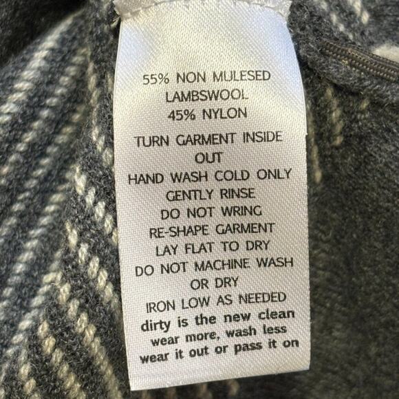 NEW TOAD&CO Strahlhorn Crew Sweater in Gray Stripe  Lambswool Nylon  SZ L - Picture 7 of 10